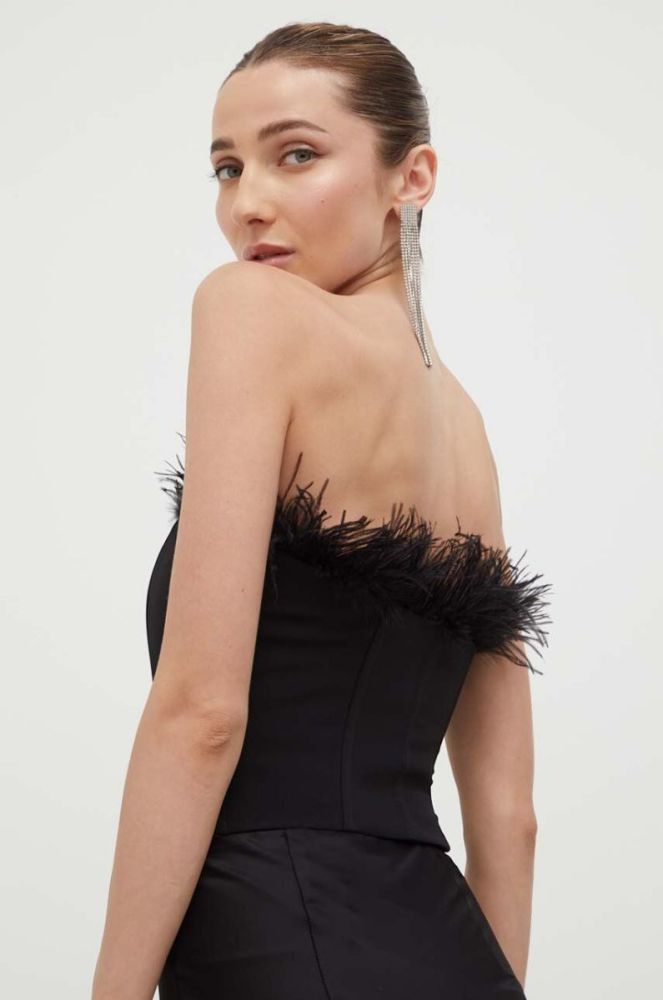 Топ Patrizia Pepe жіночий колір чорний однотонна фото 3