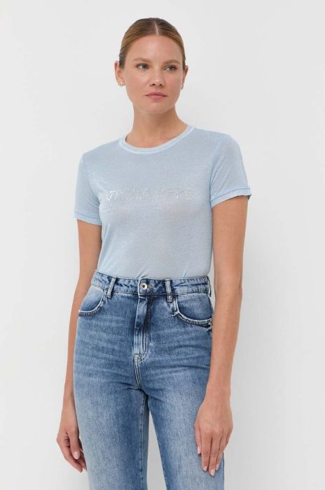 Футболка Patrizia Pepe жіноча колір блакитний