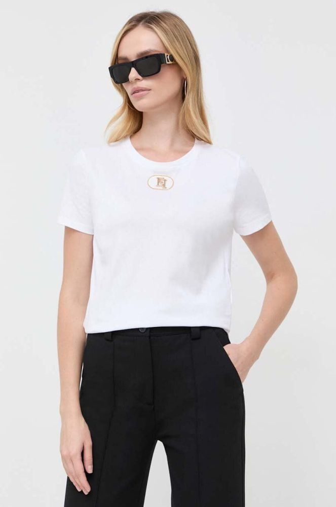 Бавовняна футболка Elisabetta Franchi колір білий (3501666)