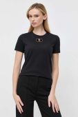 Бавовняна футболка Elisabetta Franchi колір чорний (3501661)
