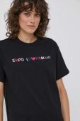 Бавовняна футболка Emporio Armani колір чорний (3487054)