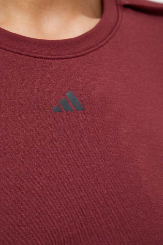 Тренувальна футболка adidas Performance колір бордовий фото 5