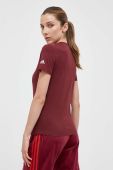 Бавовняна футболка adidas колір бордовий