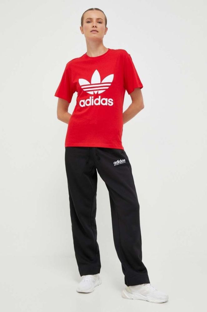 Бавовняна футболка adidas Originals колір червоний фото 2
