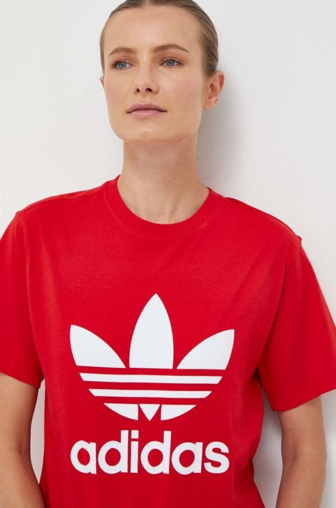 Бавовняна футболка adidas Originals колір червоний фото 4