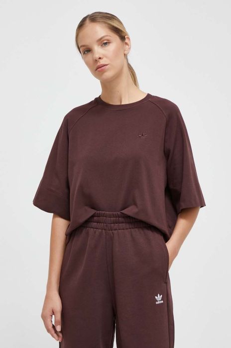 Футболка adidas Originals жіночий колір коричневий