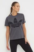 Бавовняна футболка adidas Originals жіночий колір сірий (3651814)