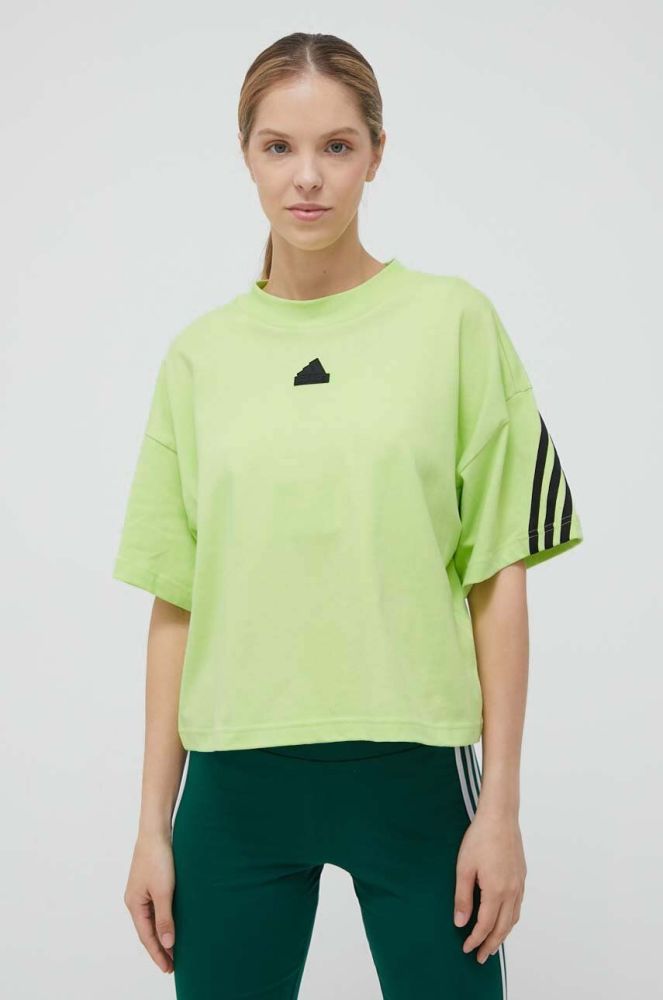 Бавовняна футболка adidas колір зелений (3310550)