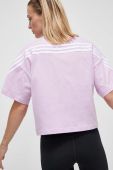 Бавовняна футболка adidas жіночий колір фіолетовий