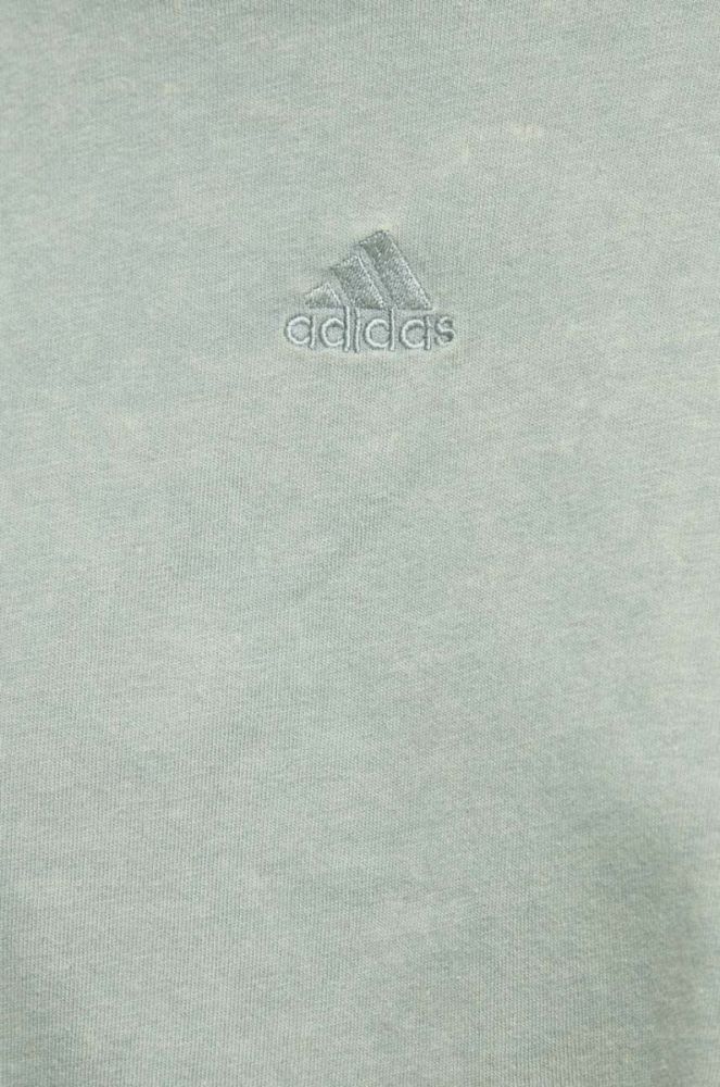 Бавовняна футболка adidas колір зелений (3568850) фото 5