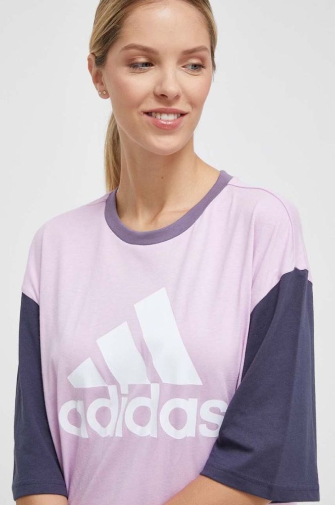 Бавовняна футболка adidas жіночий колір рожевий (3610889) фото 4