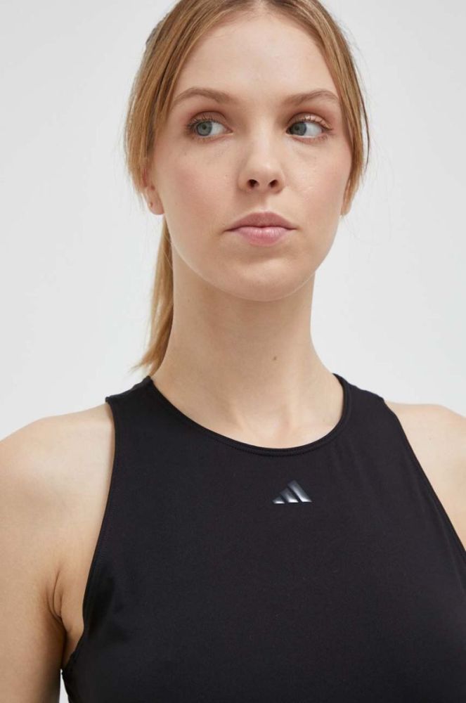 Топ для йоги adidas Performance Studio колір чорний фото 4