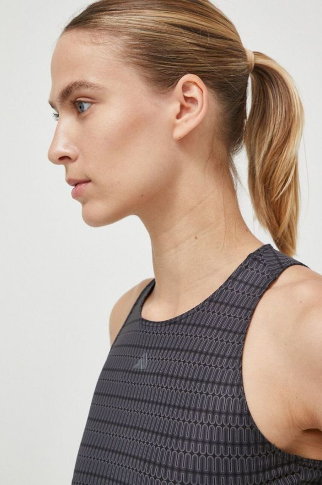 Топ для йоги adidas Performance Studio колір сірий фото 4