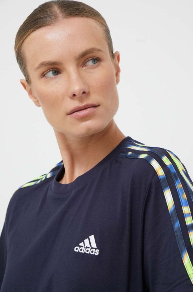 Бавовняна футболка adidas колір синій (3508418) фото 4