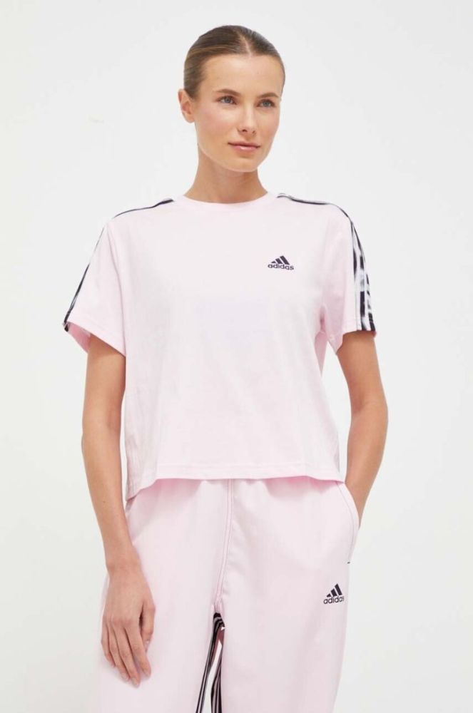 Бавовняна футболка adidas колір рожевий (3524718) фото 4