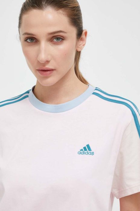 Бавовняна футболка adidas колір рожевий (3382182)