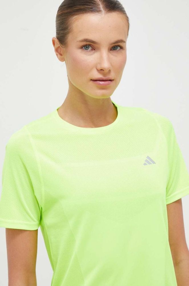 Бігова футболка adidas Performance Ultimate колір зелений фото 4