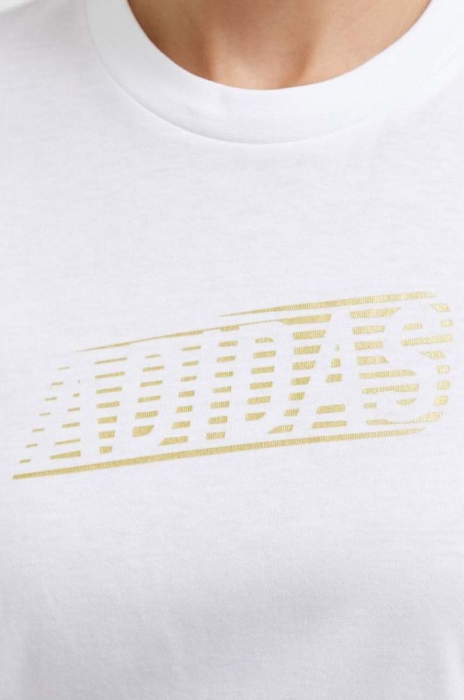 Бавовняна футболка adidas жіночий колір білий фото 5
