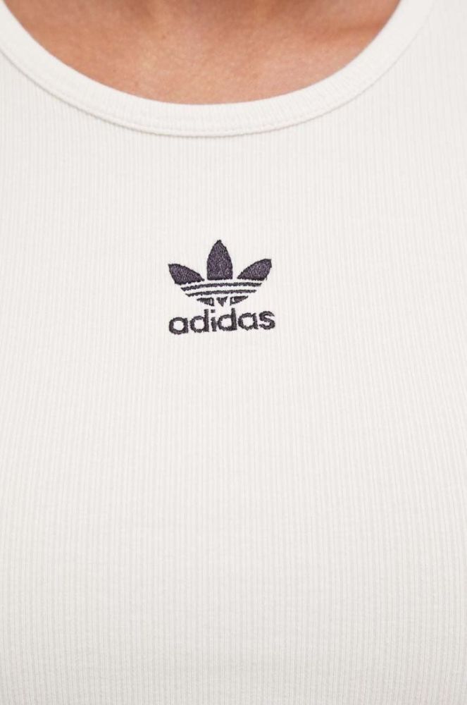 Футболка adidas Originals жіночий колір бежевий фото 4