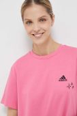 Бавовняна футболка adidas колір рожевий (3336048)