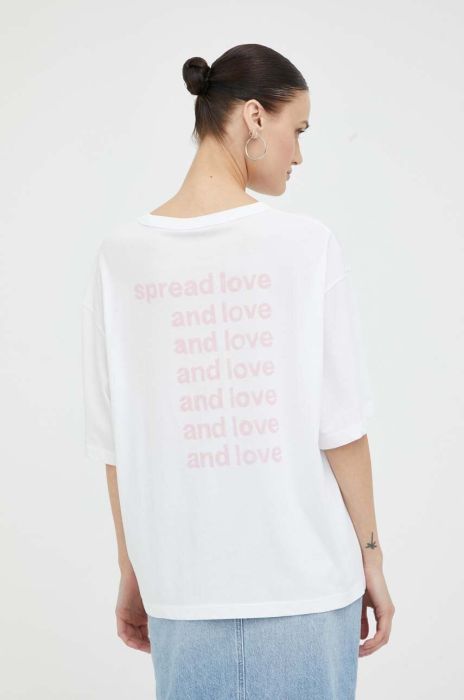 Бавовняна футболка Drykorn колір білий