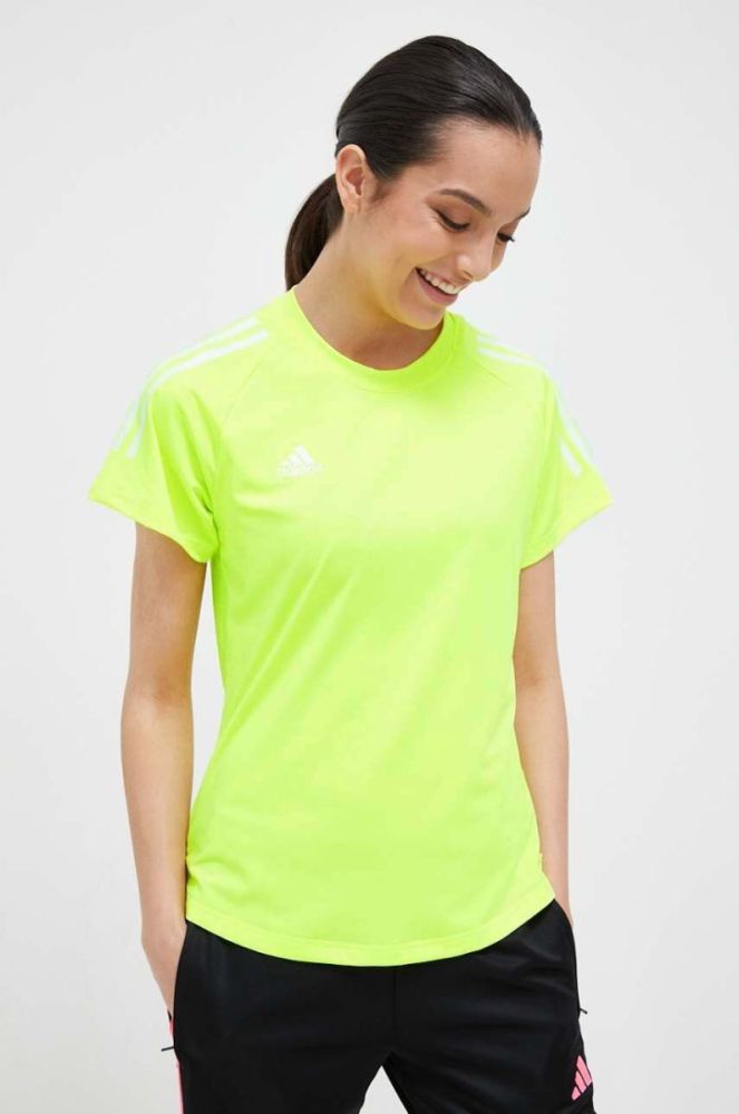 Тренувальна футболка adidas Performance Hilo колір зелений фото 4