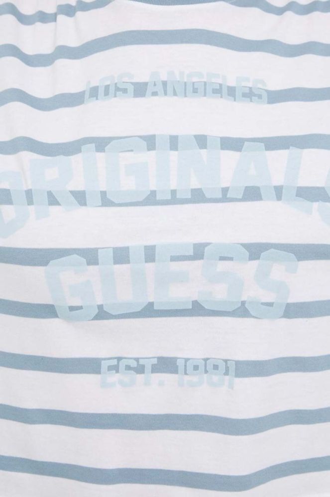 Бавовняна футболка Guess Originals колір блакитний фото 5