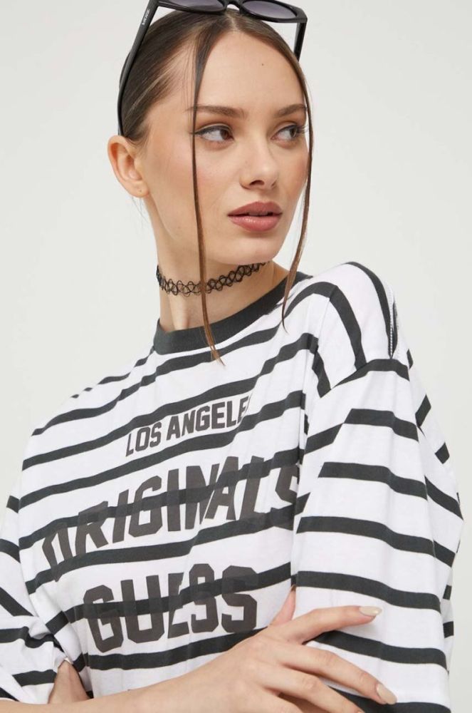 Бавовняна футболка Guess Originals колір сірий фото 4