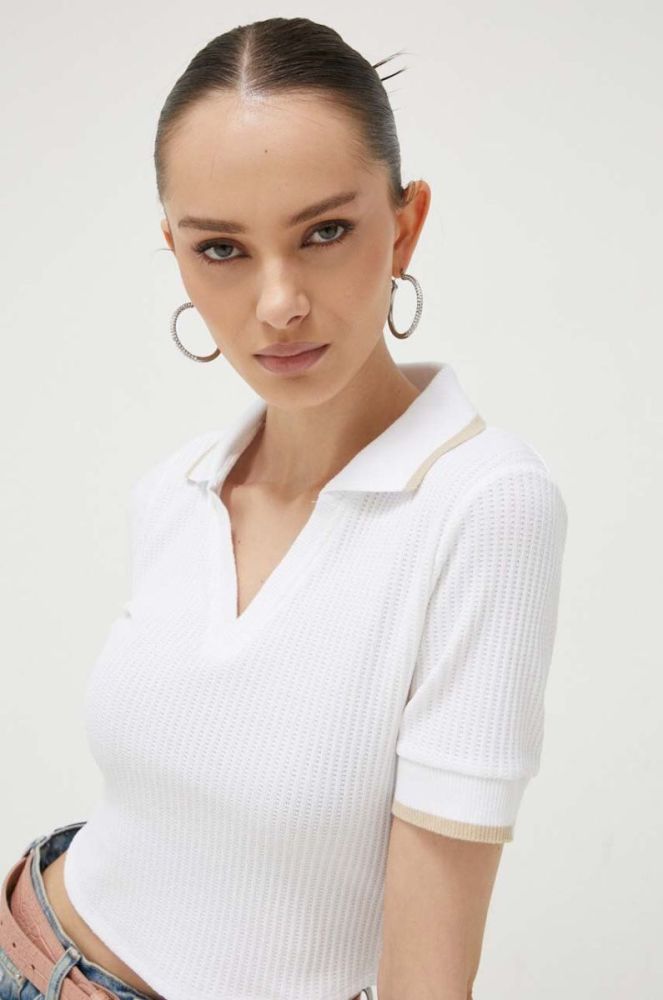 Футболка Guess Originals жіноча колір бежевий фото 4