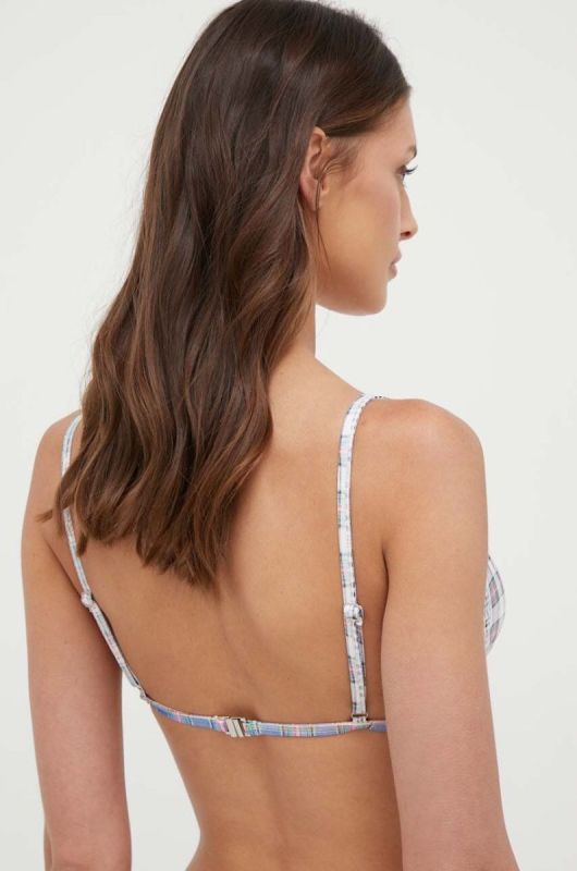 Купальний бюстгальтер Guess Originals злегка ущільнена чашечка колір блакитний фото 2
