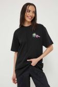 Бавовняна футболка On Vacation колір чорний