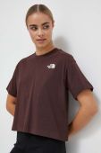 Бавовняна футболка The North Face колір коричневий