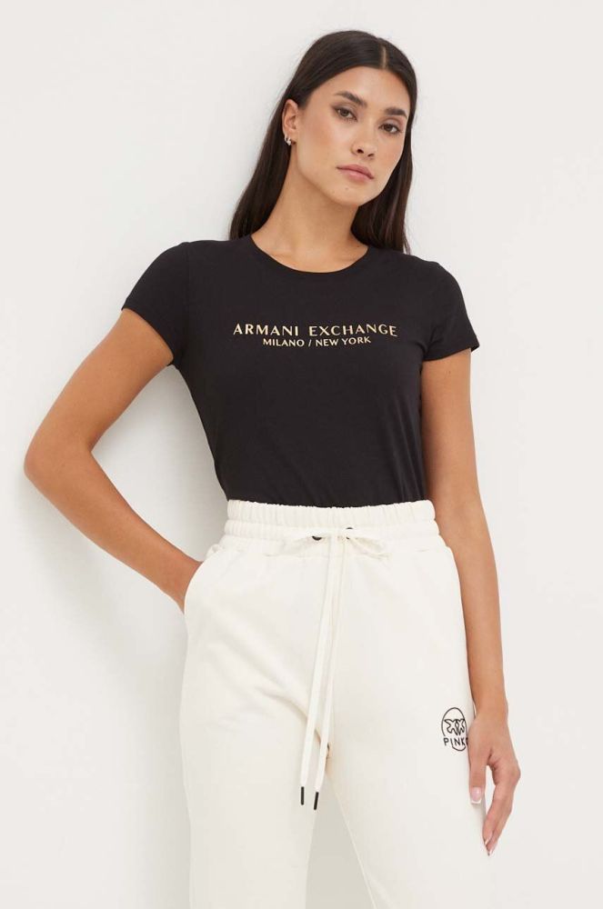 Бавовняна футболка Armani Exchange колір чорний (3435255)