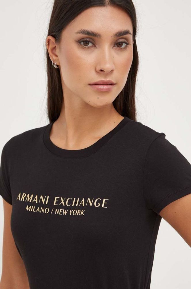 Бавовняна футболка Armani Exchange колір чорний (3435255) фото 4