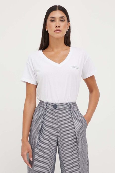 Бавовняна футболка Armani Exchange колір білий (3432668)