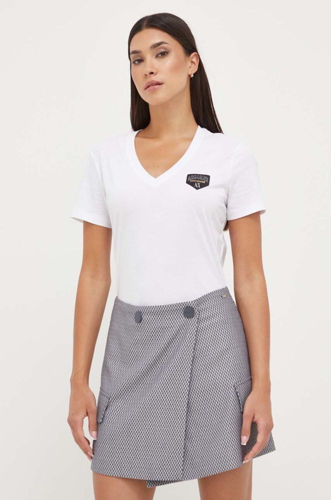 Бавовняна футболка Armani Exchange колір білий (3435263)