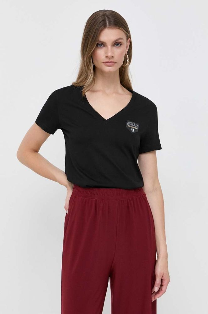 Бавовняна футболка Armani Exchange колір чорний (3435268)