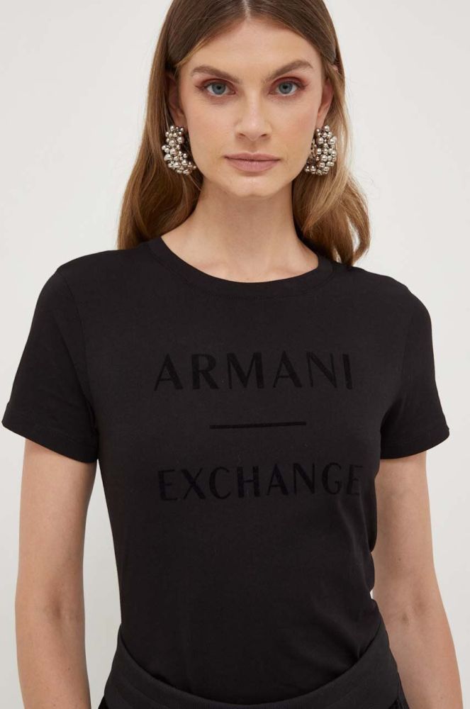 Бавовняна футболка Armani Exchange колір чорний (3455466)