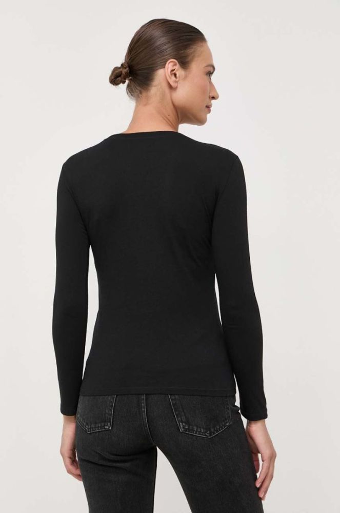 Бавовняний лонгслів Armani Exchange колір чорний (3370492) фото 3