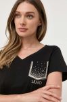 Бавовняна футболка Liu Jo колір чорний (3339197)