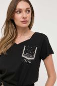 Бавовняна футболка Liu Jo колір чорний (3339197)