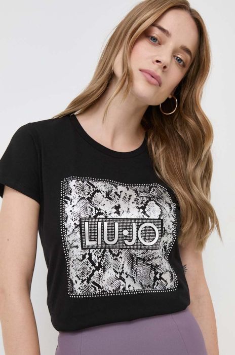 Бавовняна футболка Liu Jo колір чорний (3463969)