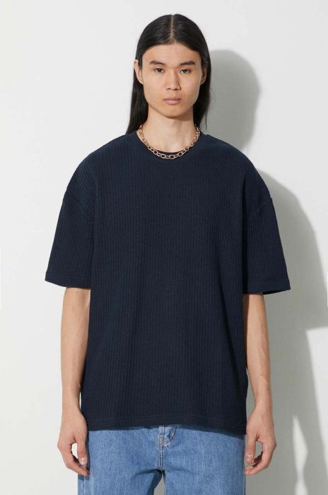 Бавовняна футболка Samsoe Samsoe колір синій