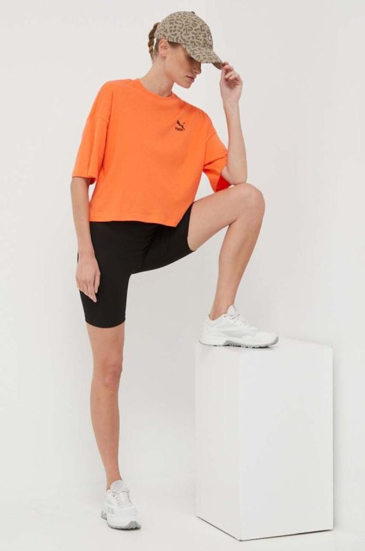 Бавовняна футболка Puma колір помаранчевий фото 2
