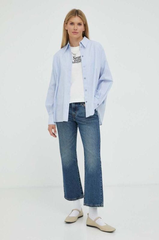 Бавовняна футболка Marc O'Polo DENIM колір бежевий фото 2