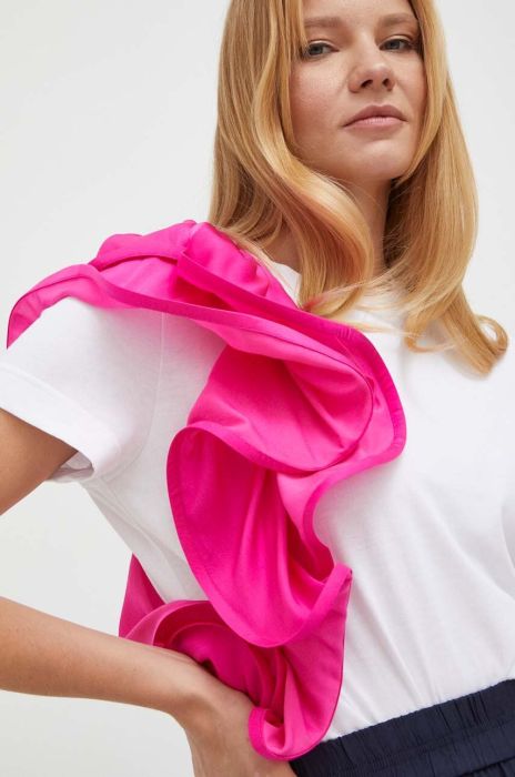 Бавовняна футболка Twinset колір білий (3474976)