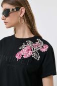 Бавовняна футболка Twinset колір чорний (3478328)