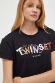 Бавовняна футболка Twinset колір чорний (3468099)