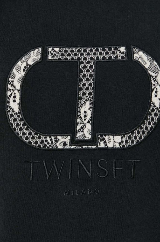 Бавовняна футболка Twinset колір чорний (3524730) фото 5