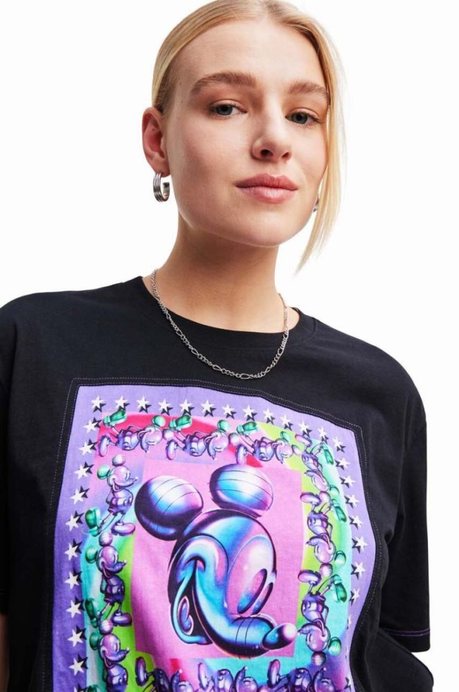 Бавовняна футболка Desigual x Disney колір чорний (3479468) фото 3